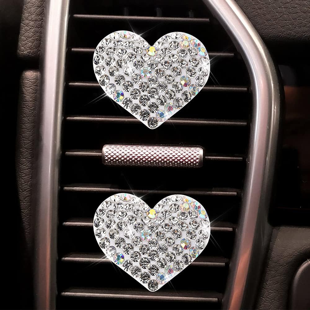 2 Pack Car Air Vent Clip Charms, Crystal Car Diffuser Vent Clip