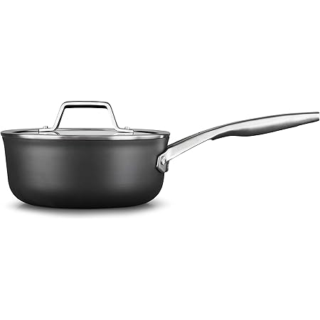 Calphalon Premier Hard-Anodized Nonstick 2.5-Quart Saucepan with Cover, Black