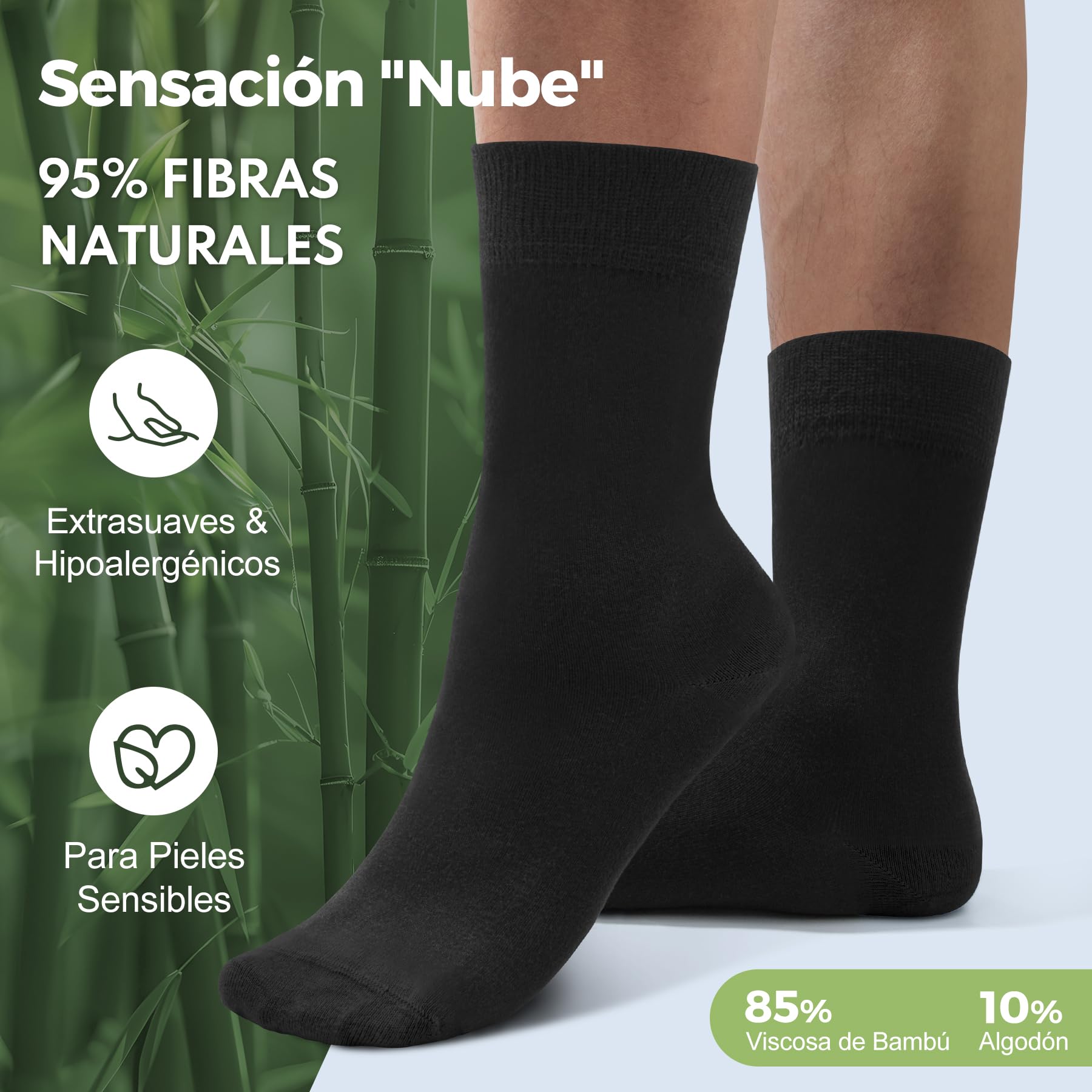 FALARY Calcetines de bambú para hombres y mujeres, 6/12 pares, calcetines casuales de negocios sin costuras, paquete múltiple, súper suaves, transpirables, antiolor