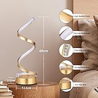 Vista 7 de NUÜR Juego de 2 lámparas de mesa para sala de estar, lámpara LED regulable dorada, lámparas de noche pequeñas, lámpara de mesita de noche