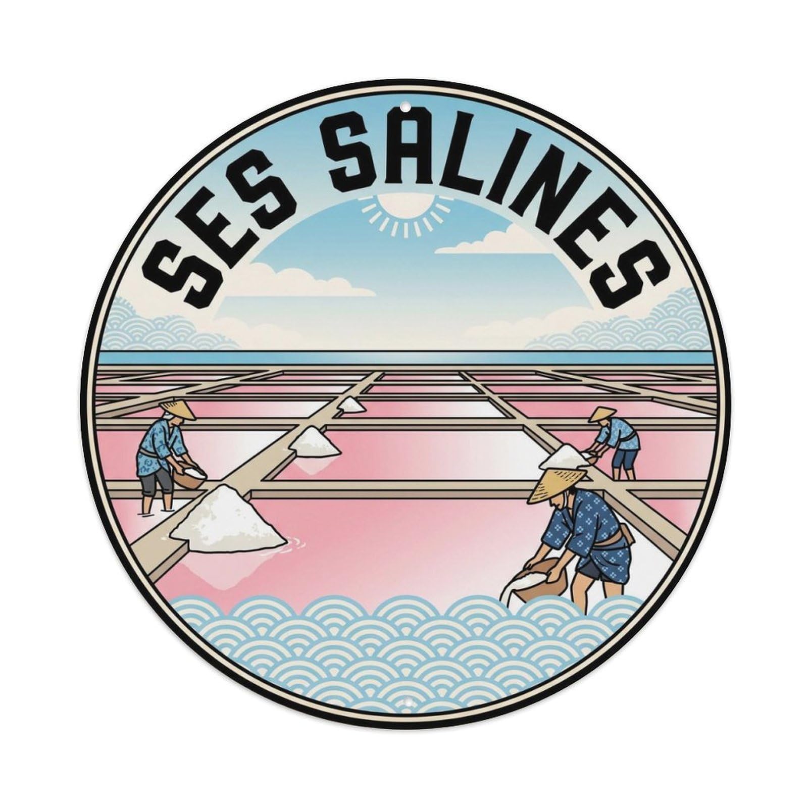 Olhnbad Style Ses Salines Salt Traditional Mallorca Village Metal Tin Sign