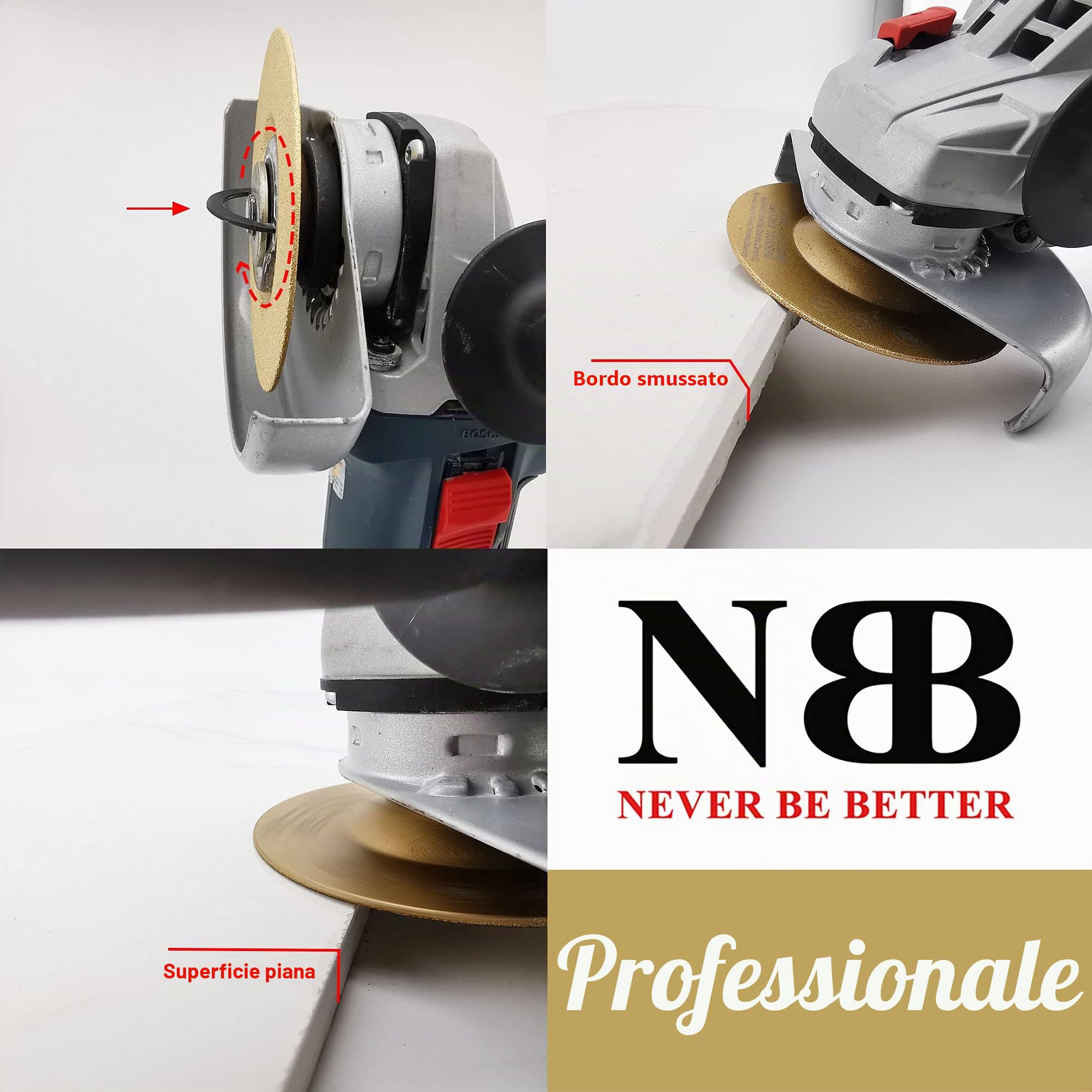 NBB Mola diamantata a tazza molatura su granito marmo ceramica piastrelle porcellana pietra muratura Metallo Vetro per macinazione a secco albero 22,23mm collegato a smerigliatrice angolare(Medio,1)