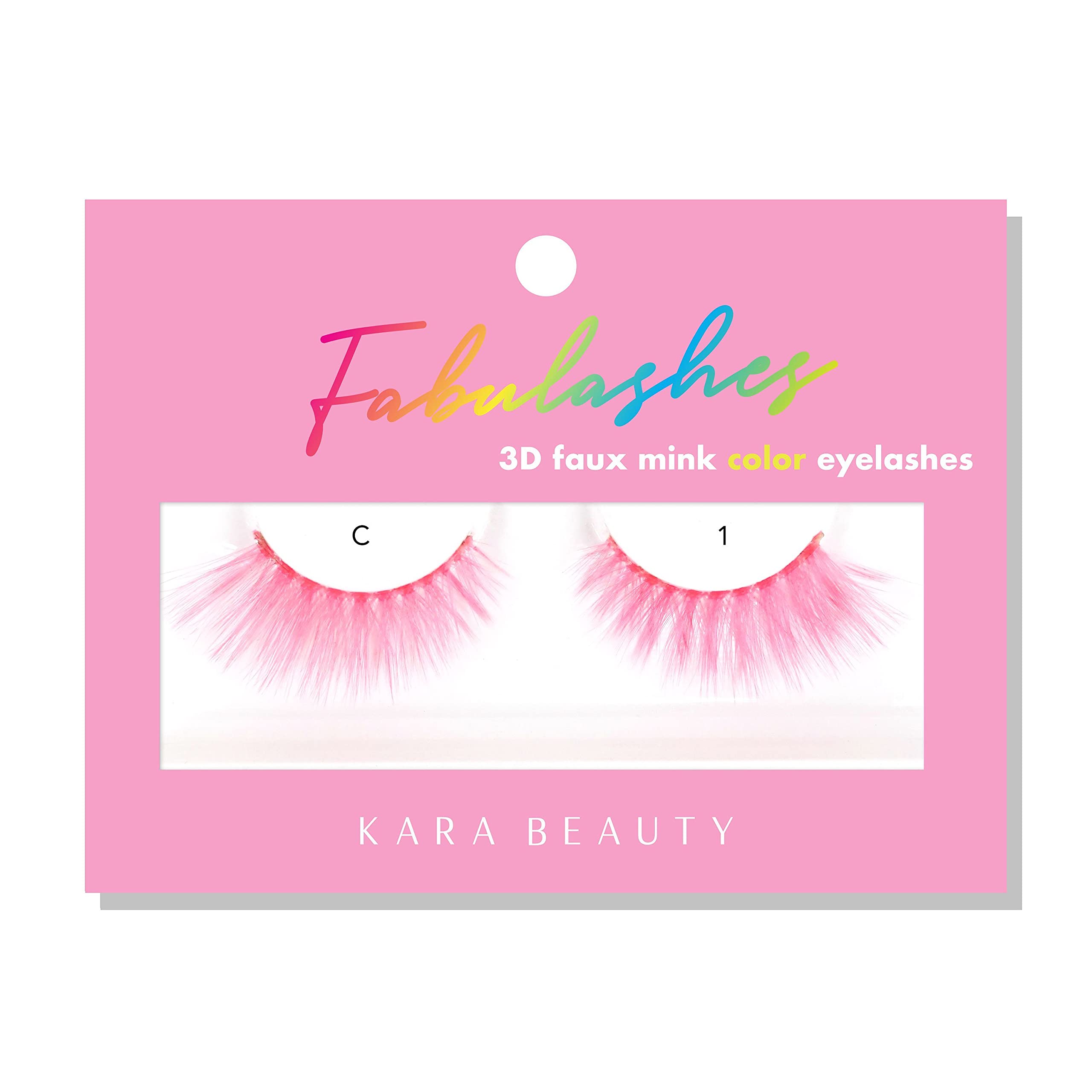 KARA BEAUTY Style C1 Pink - FABULASHES 3D Faux Mink Color Lashes