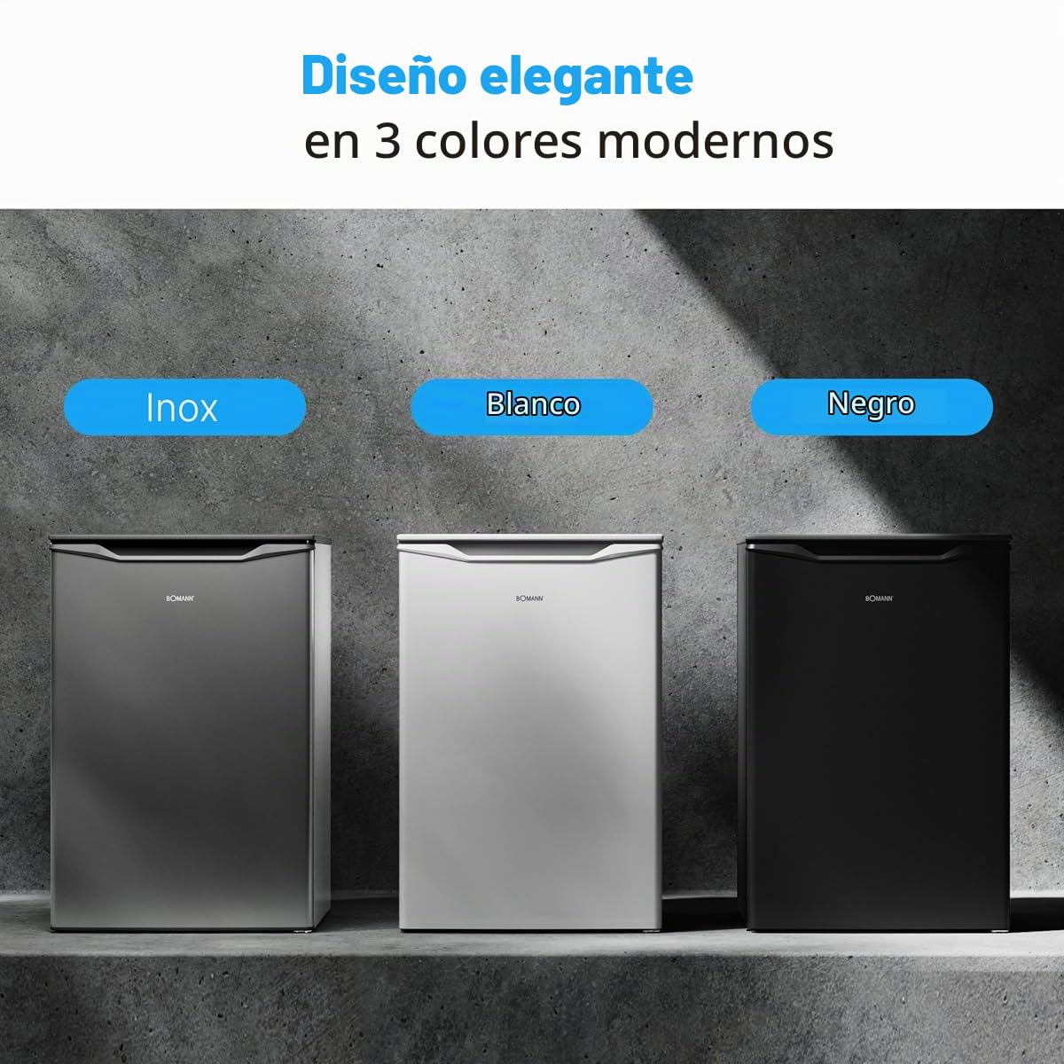 Congelador Bomann® - 87 L - Eficiente energéticamente, silencioso y compacto - ≤ -18 °C, temperatura regulable - 3 cajones y bandeja para cubitos de hielo - Compartimento congelador de 4 estrellas