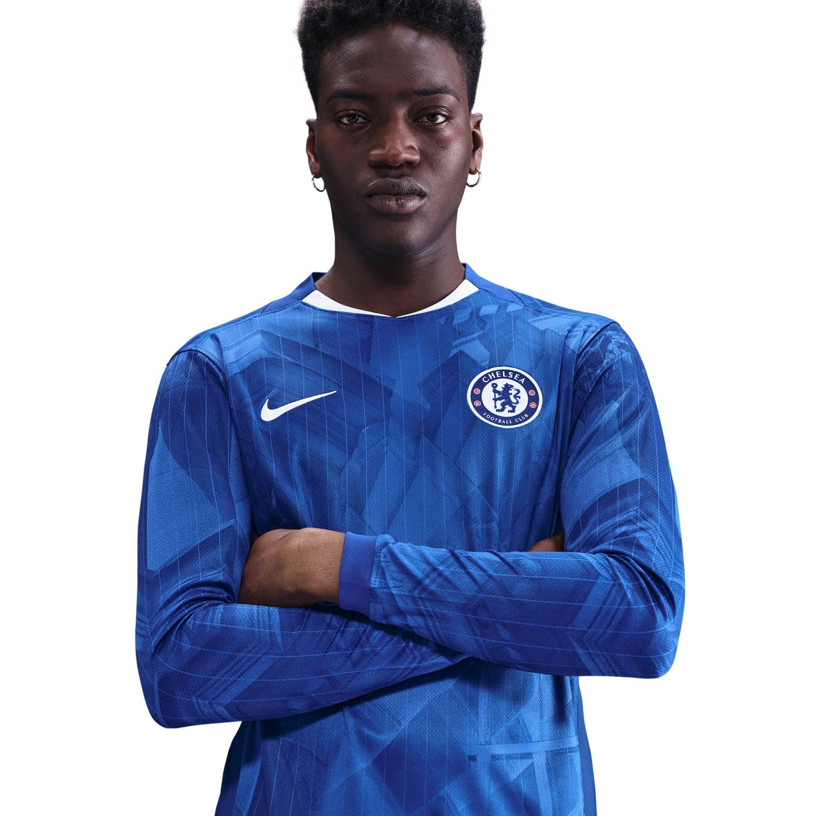 Nike FC Chelsea 2025/26 Stadium Home Nike Replika-Longsleeve-fußballtrikot mit Dri-Fit-technologie für Herren Maglia da Calcio a Maniche Lunghe Replica Uomo