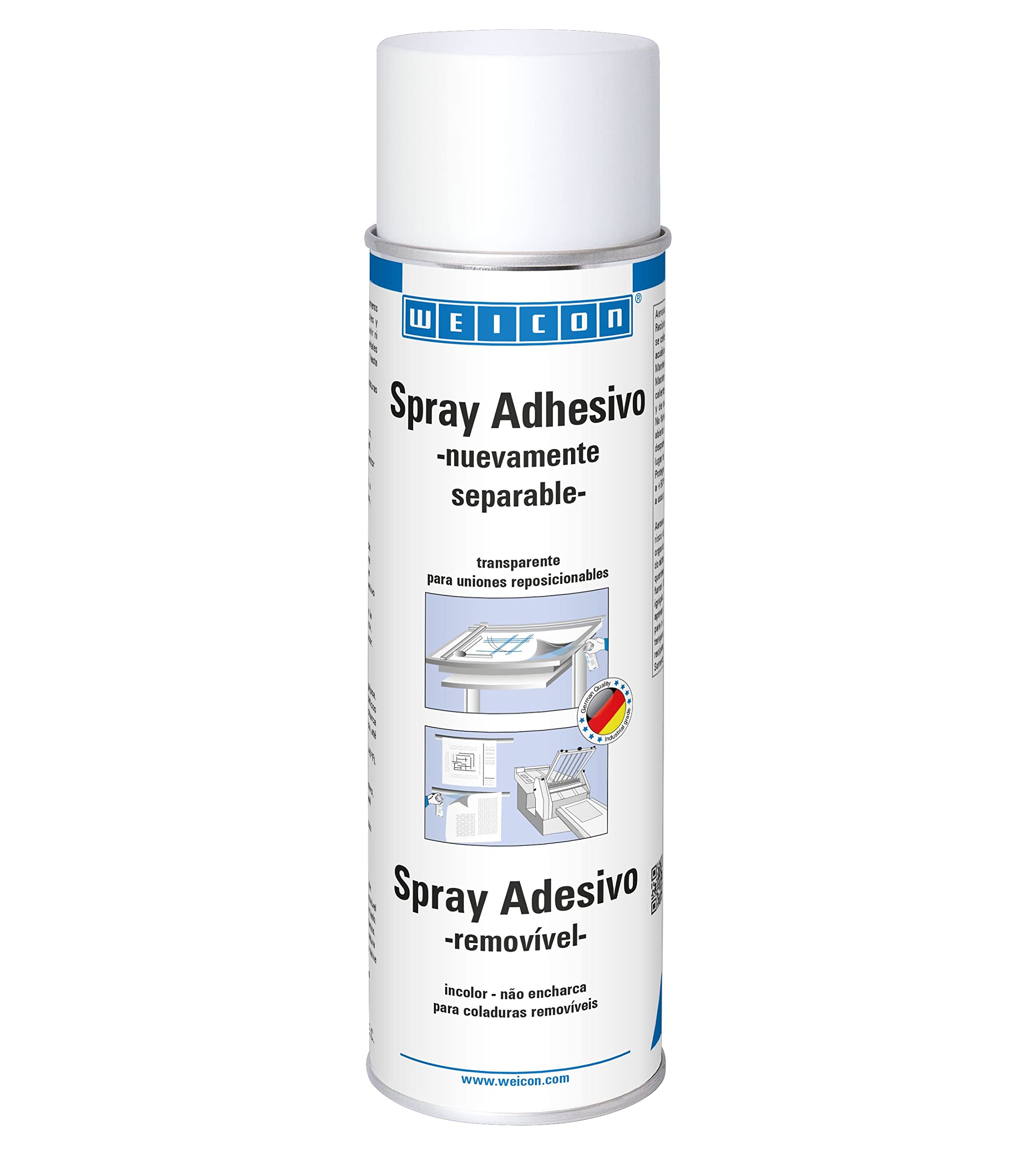WEICON Adhesive Spray detachable | 500 ml | Transparent | Universal adhesive for detachable and repositionable joints