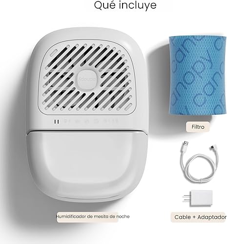 Miniatura 3 de Canopy Humidificador de cabecera 2.0, blanco, tiempo de funcionamiento de 36 horas, capacidad de 2.5 litros, luz de lectura y ruido blanco, alivia