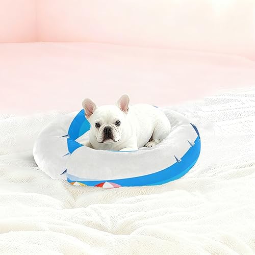 Miniatura 2 de KLL Minimalist Sea Blue Warm & Cozy Pet Cat Bed fluffier Dog Pillow Bed for Small Size Pets Supplies Camas para mascotas Grandes