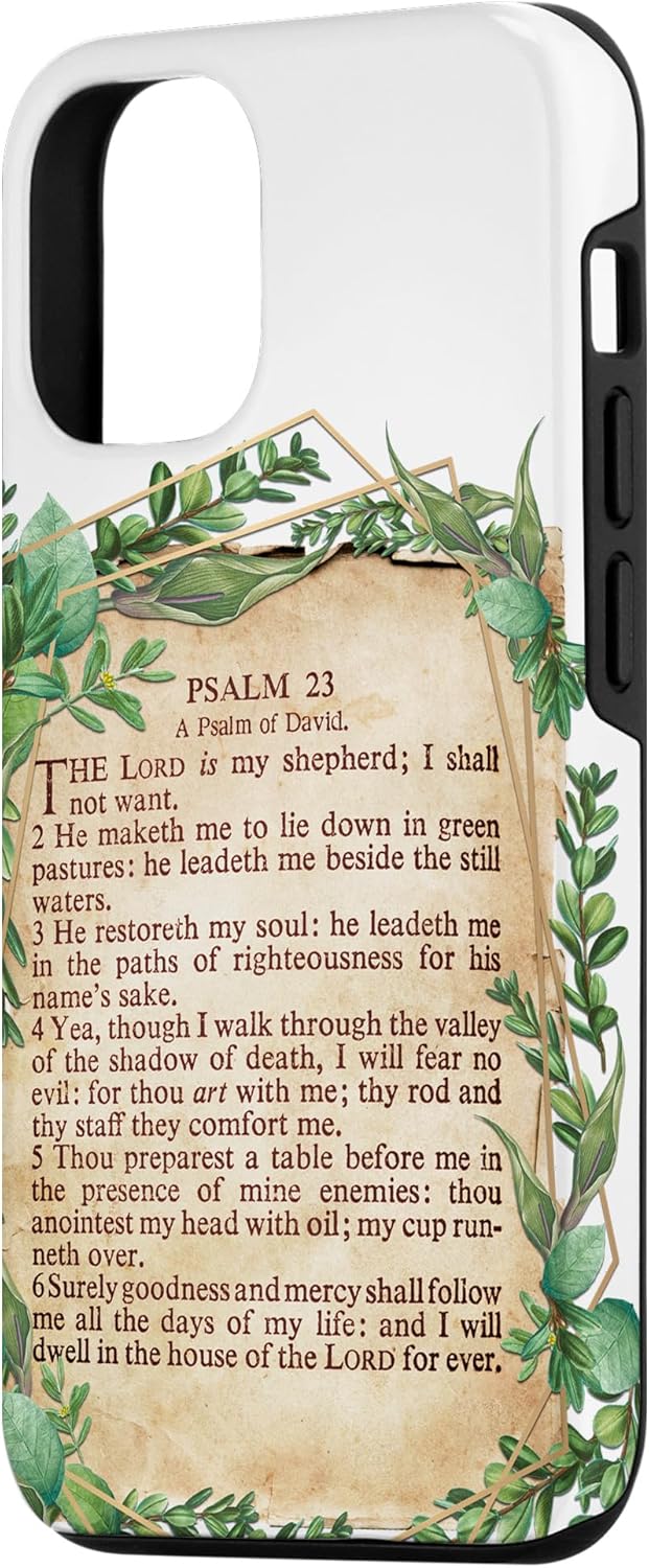 The LORD is My Shepherd Psalm 23 Leaf Art Design Religious Case for iPhone 12/12 Pro