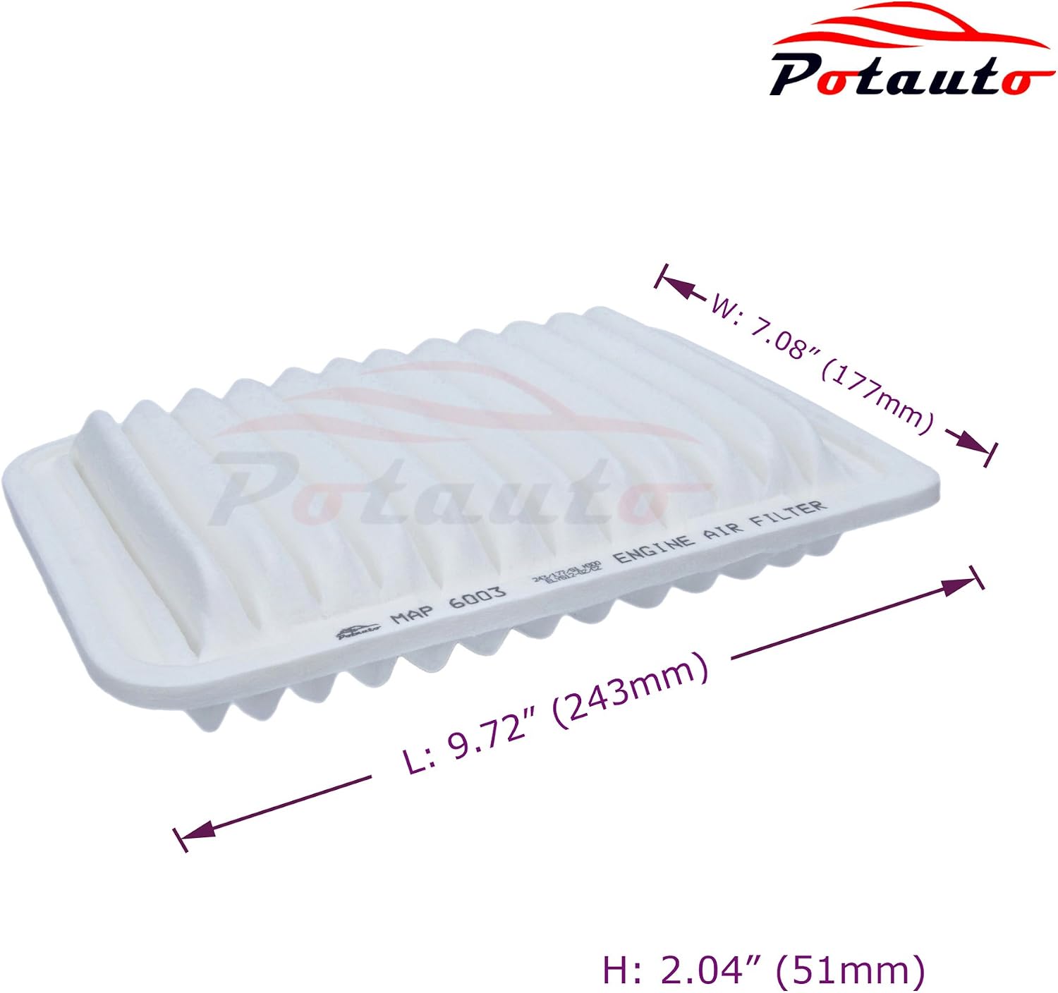 POTAUTO MAP 6003 (CA10190) Engine Air Filter Replacement for PONTIAC VIBE, SCION IM XD, TOYOTA COROLLA IM MATRIX YARIS