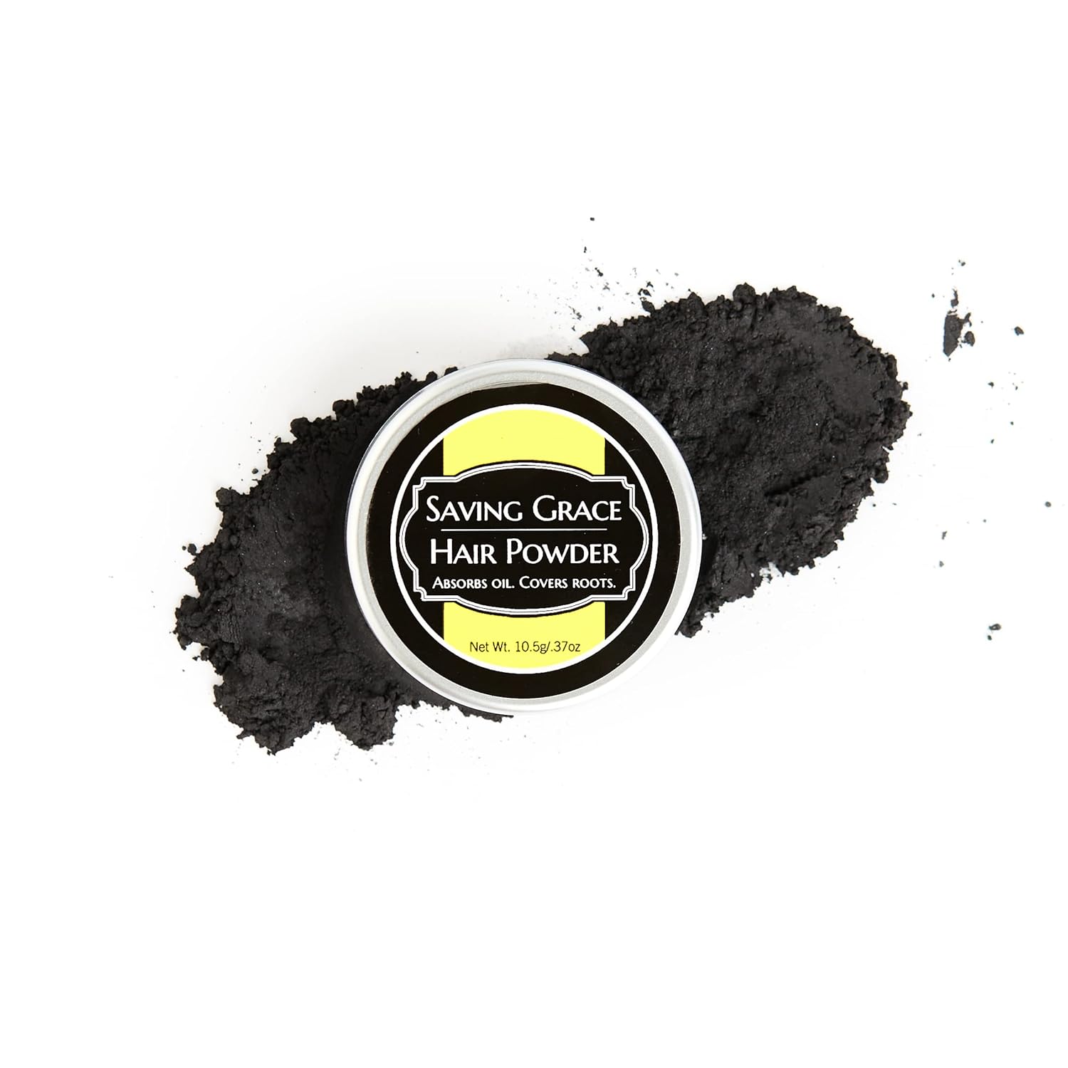 Absorb oil. Cover roots. Saving Grace Hair Powder (Black, No Brush)