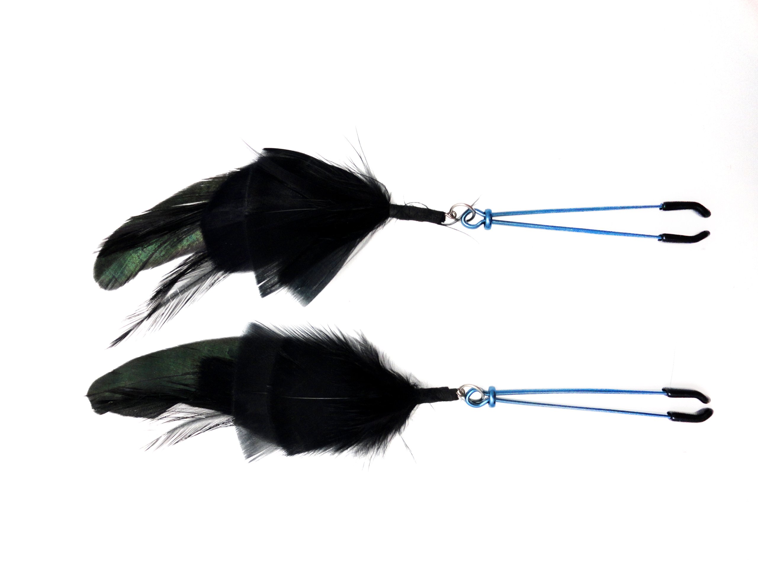 Pinza para pezones Pluma Azul Negra