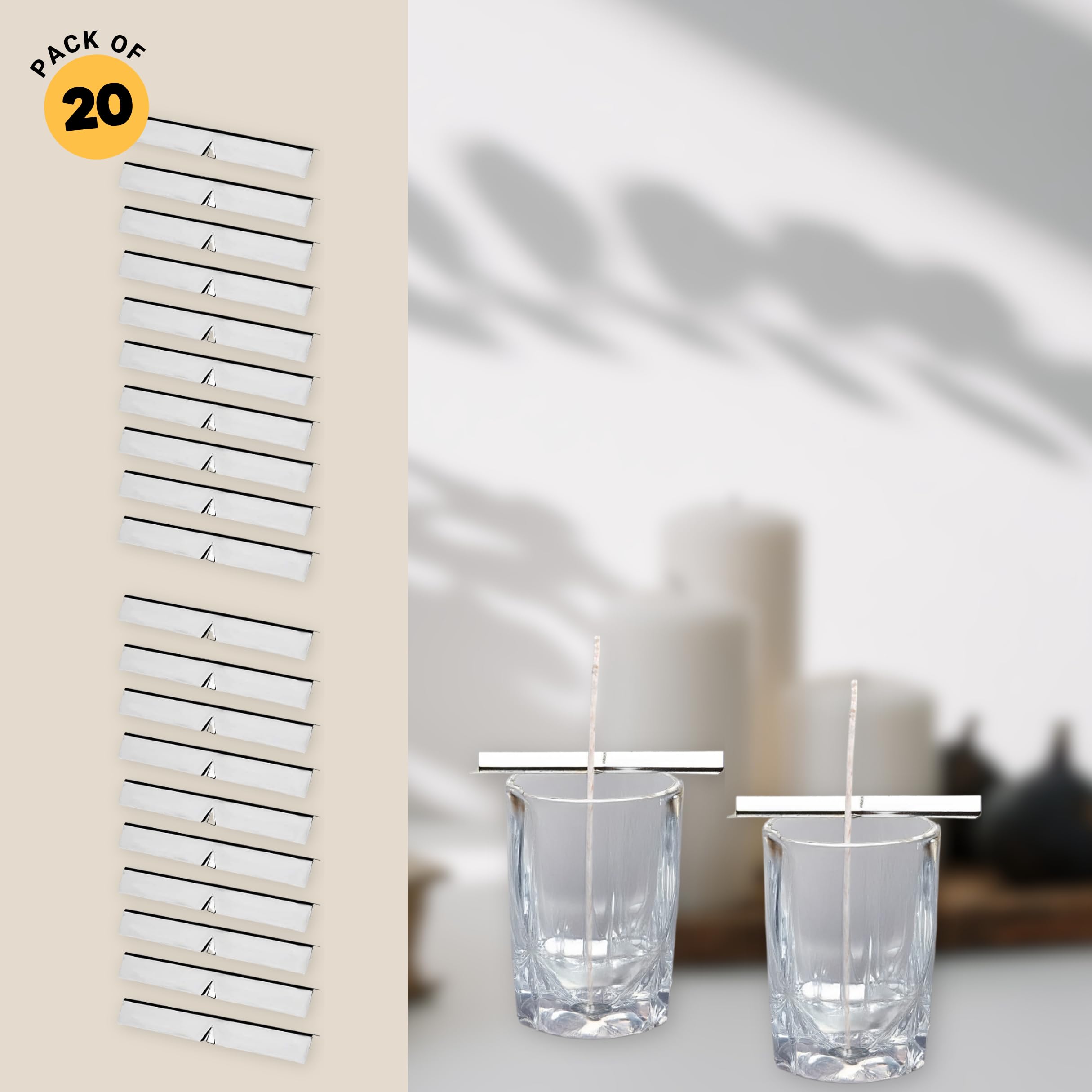 Metalowy stojak do produkcji świec - opakowanie 20 sztuk - Kare & dziecko opakowanie detaliczne (pojemnik na knoty)