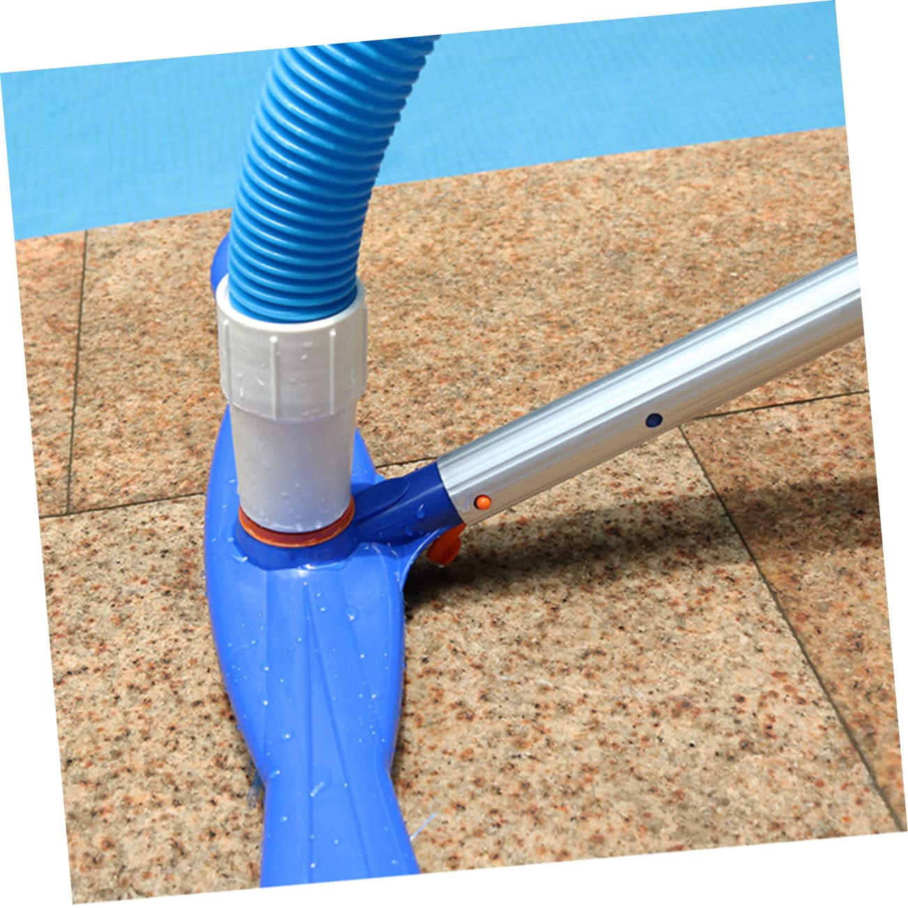 Brosse Bleus Piscine pour 20 Pouces en Plastique à Poils | Brosse Robuste en Aluminium, Nettoyage Rigoureux des Parois Fond, Fête Estivale