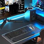 Richboom Ergonomic Computer Keyboard Stand - Tilt PC Keyboard Stand Riser for Easy Typing, Acrylic Keyboard Tray Holder for Office Desk, Home, School, with Silicone Anti-Slip Case, Black