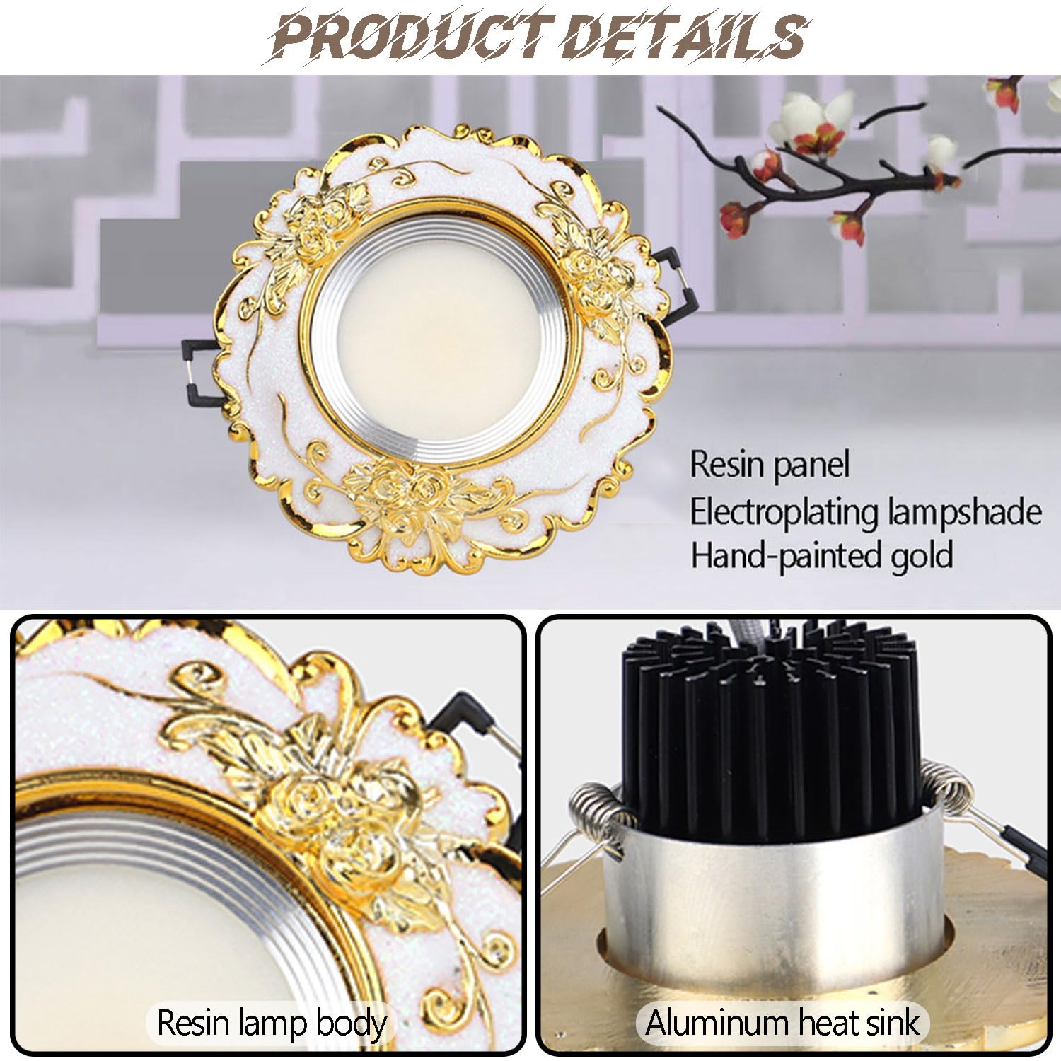 Downlight Empotrado LED Regulable De 4 Piezas, Accesorios De Luz De Techo Redondos con 3000K / 4000K / 6000K Ajustables, Luces LED De Lata, Diseño De Estilo Europeo para Iluminación Interior