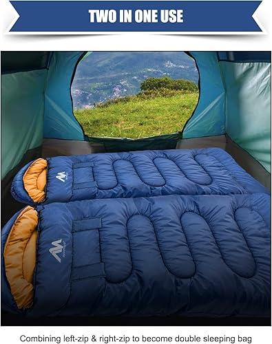 Miniatura 7 de AYAMAYA - Saco de dormir para adultos, saco de dormir ligero y compacto con agujeros para los brazos, 2 personas dobles, equipo de campamento para
