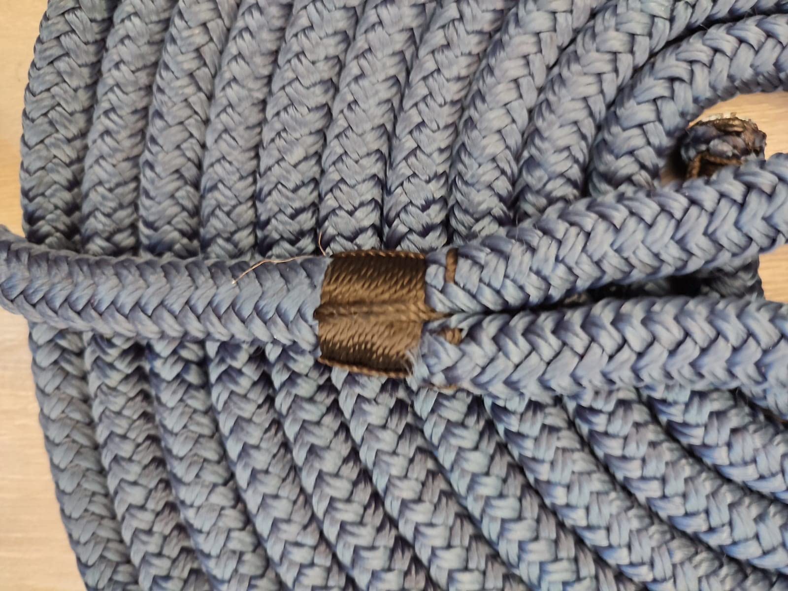 Líneas de amarre trenzadas de poliéster preempalmado de 16 mm, cuerdas de amarre azul 1 x 10 metros (azul)