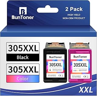 BunToner 305 Ink Cartridges, Printer Ink 305 XL Replacement for HP 305 Ink Cartridges for HP DeskJet 2700 2710 2720 for Envy 6032 6020 6420 Plus 4100 4120 (Black and Colour)