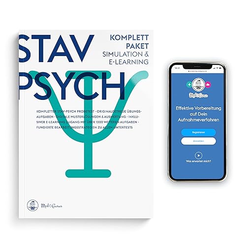 STAV-Psych Vorbereitung | Komplettpaket | Kompletter Probetest &amp; E-Learning zur Vorbereitung auf das Studierenden-Auswahlverfahren Psychologie in Deutschland