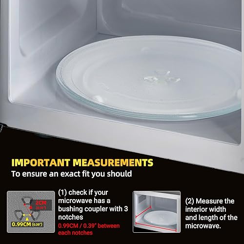 Miniatura 11 de Reemplazo de platos giratorios de microondas de 10 pulgadas, placa de vidrio para microondas compatible con Whirlpool, la pieza de repuesto exacta
