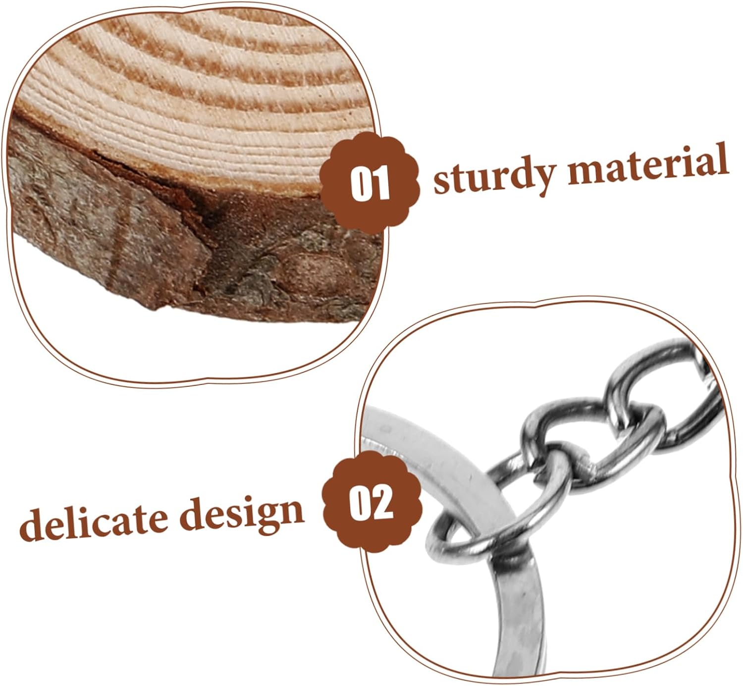 4pcs Round Wooden Keychain Blanks for DIY Painting Crafts image 4