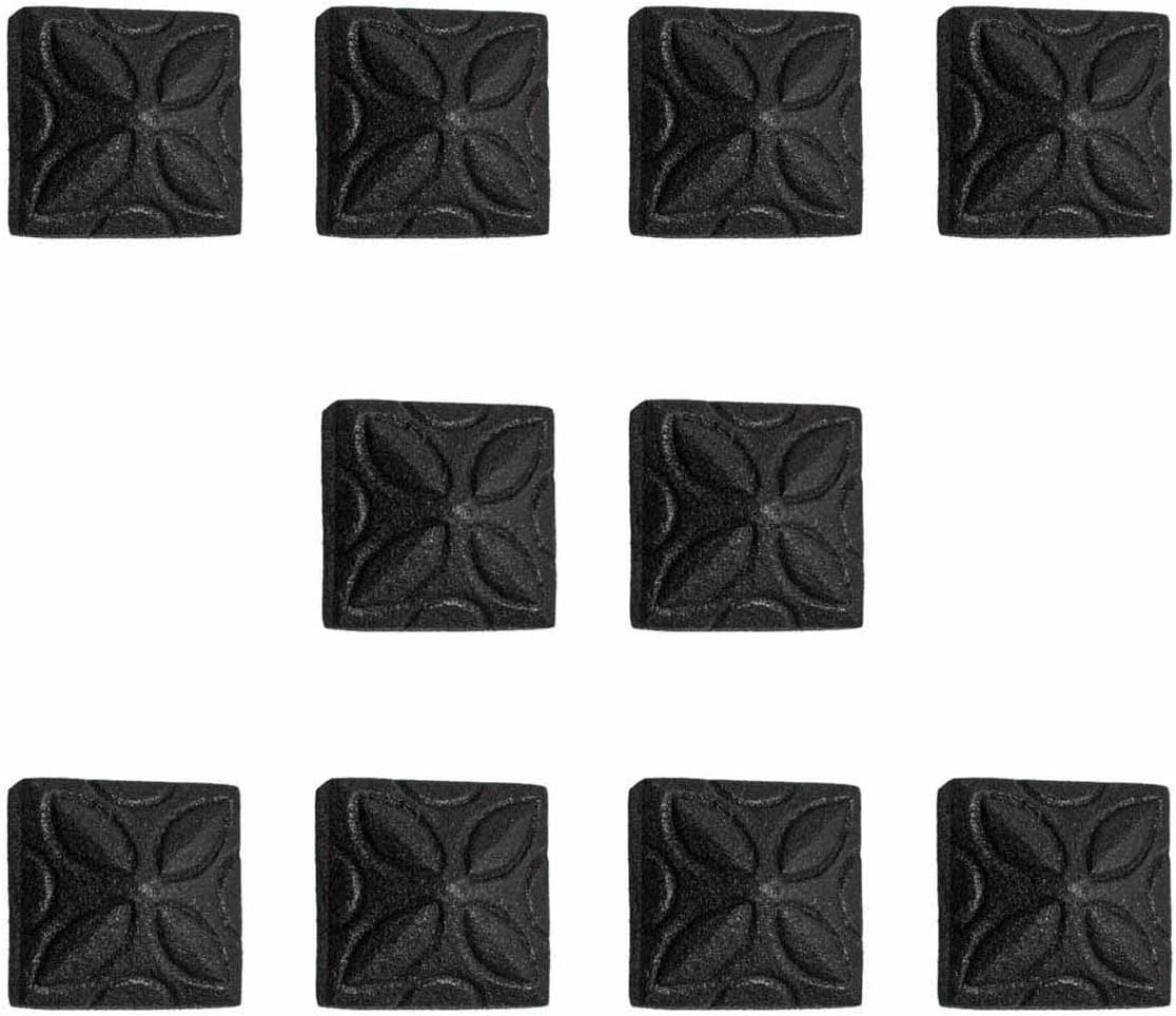 Renovators Supply 4 1/4 Inch Clavos Decorative Nail Black Wrought Iron Barn, Gate, Shutter or Door Clavos Square Head Rustic Nail Powder Coat Finish Home Hardware Pack of 10