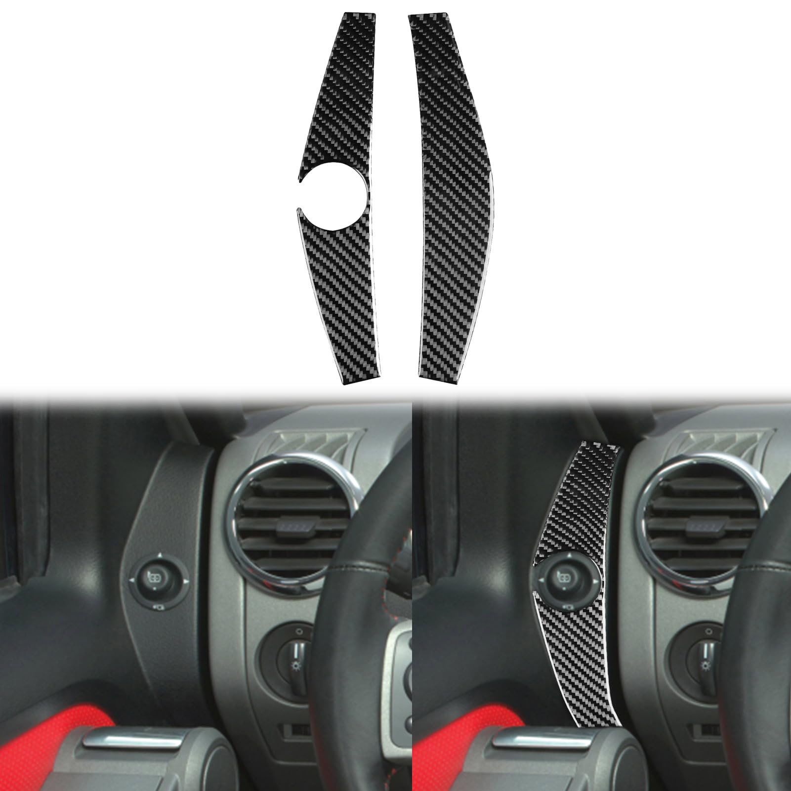 Compatible with Ford Explorer 2008-2010 2019 XLT/XLT Sport/Eddie Bauer/Limited Edition Generic Real Carbon Fiber Car Air Vent Left Right Door Panel Interior Trim Sticker Accessories Decal 2pcs