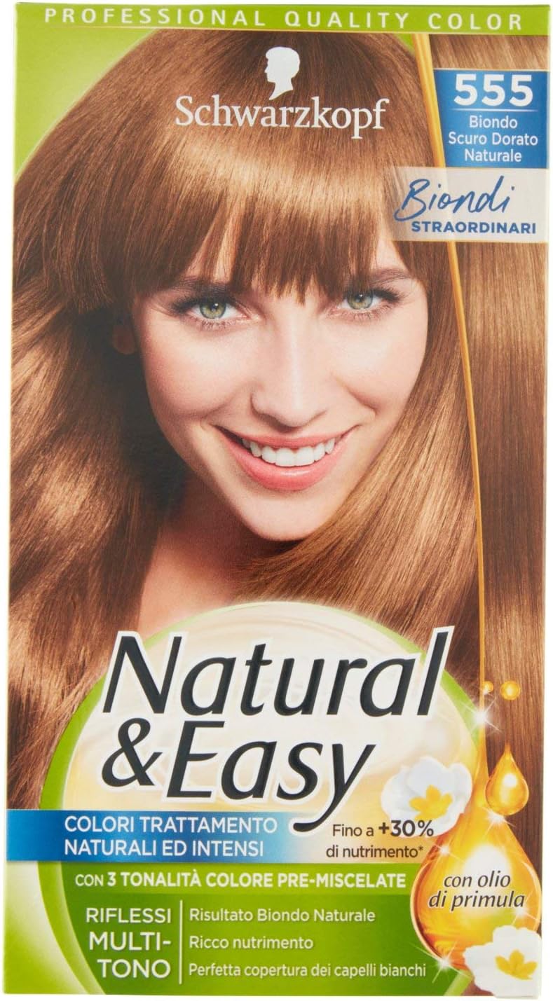 Schwarzkopf N 555 Natural & Easy Permanent Hair Dye Color - Dark Golden Blonde