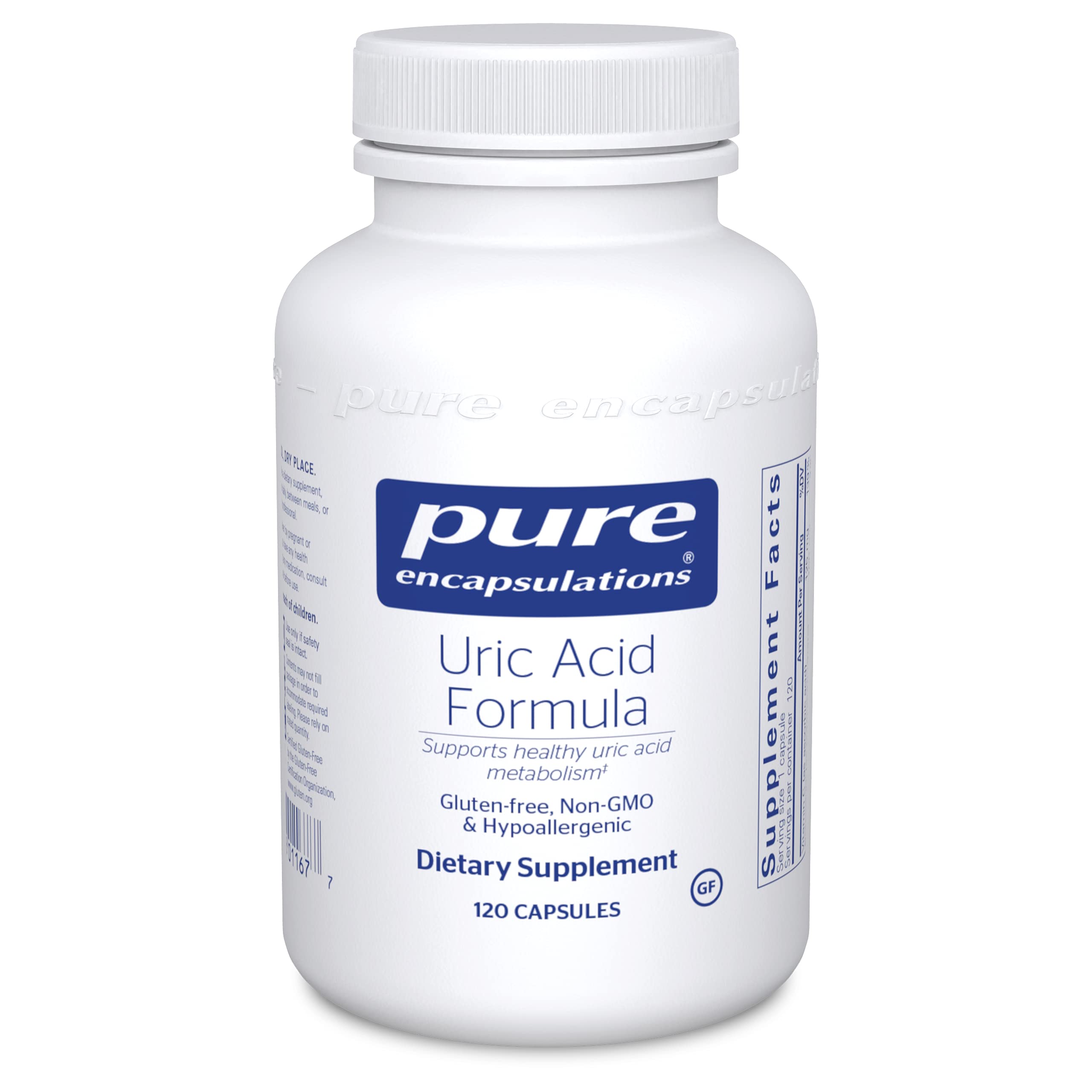 Pure Encapsulations - Uric Acid Formula - Hypoallergenic Supplement with Vitamins and Herbal Extract