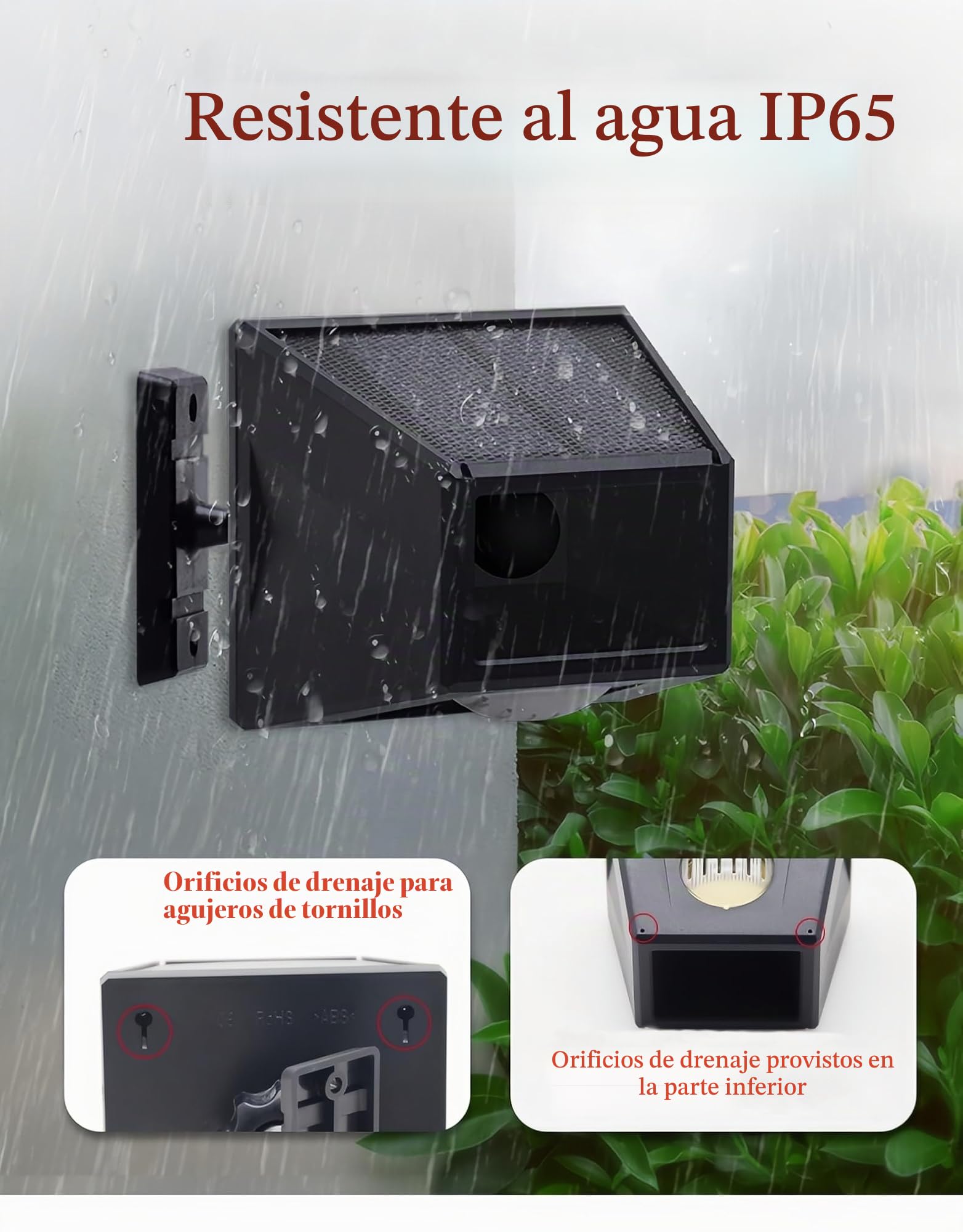 2 Pack Alarma Solar Exterior Sensor de Movimiento IP65 Impermeable 129db Luz Estroboscópica con Control Remoto para Granja Huerto