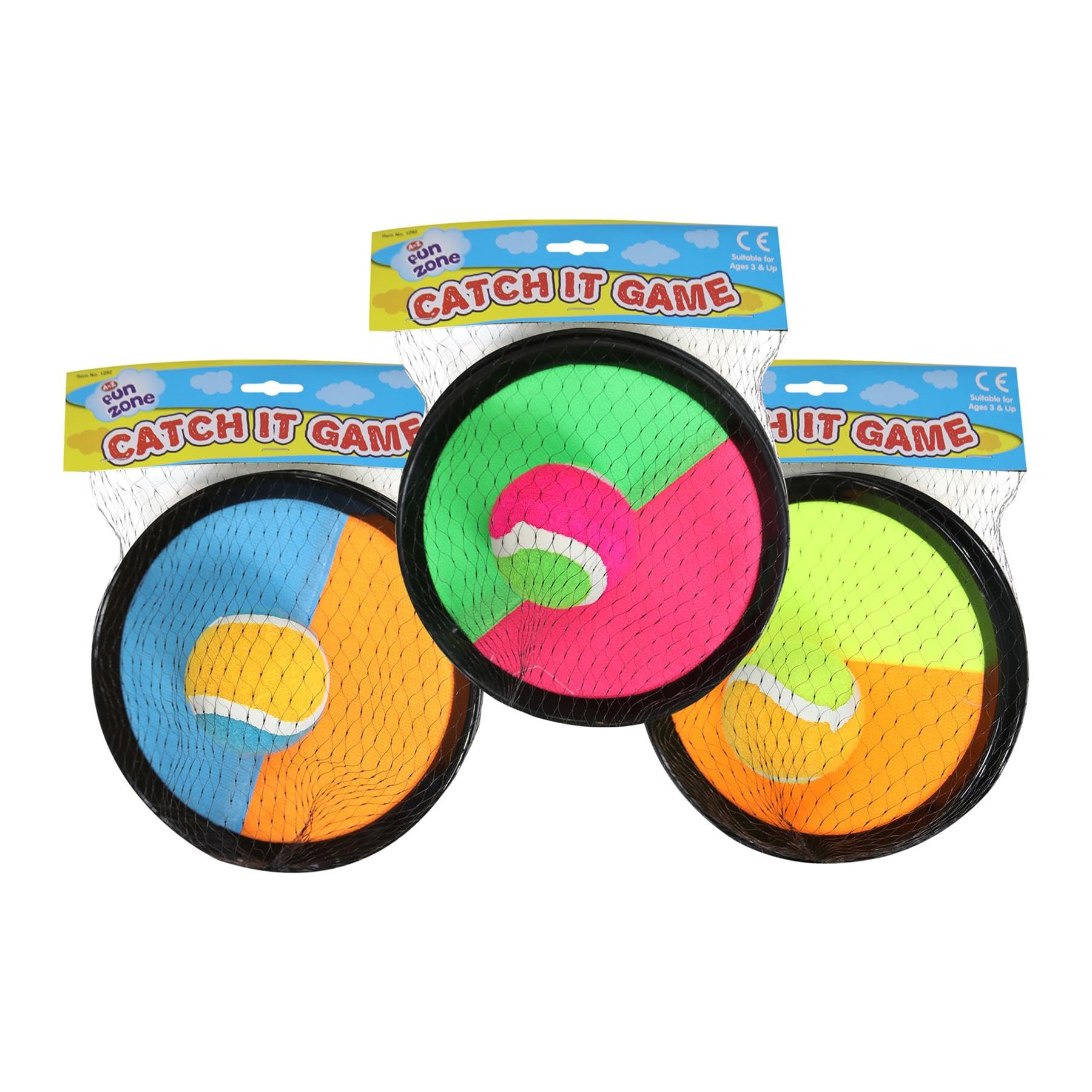 A2Z Girls Boys Toss Catch Beach Toys Catch It Game Set Tennis Ball Outdoor Garden Beach Ball Games Lawn Garden Pool Toys Family Game 6 Sticky Paddles 3 Balls