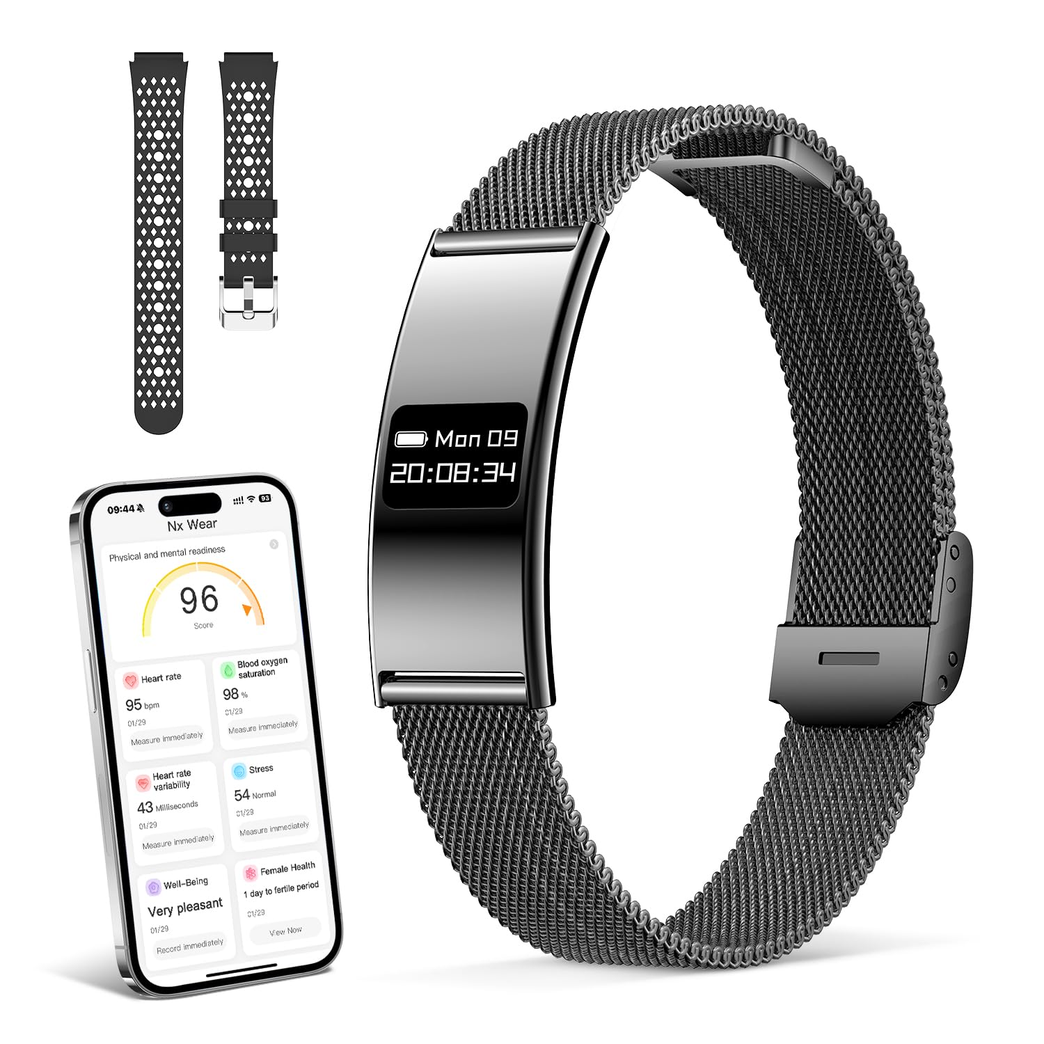 Fitness Tracker Smart Band Donna Uomo, Braccialetto Fitness Smartband con Contapassi, Cardiofrequenzimetro, SpO2, Monitoraggio del Sonno, Modalità Sport Multiple, IPX8, Bluetooth Android iOS
