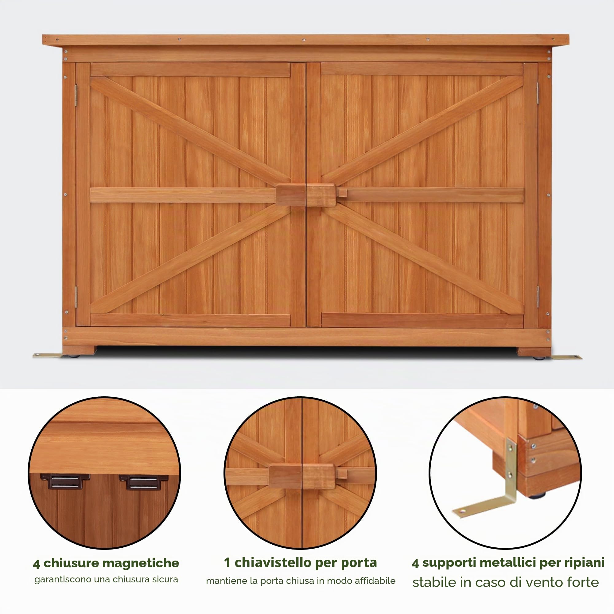 MCombo - Armadio da giardino, in legno