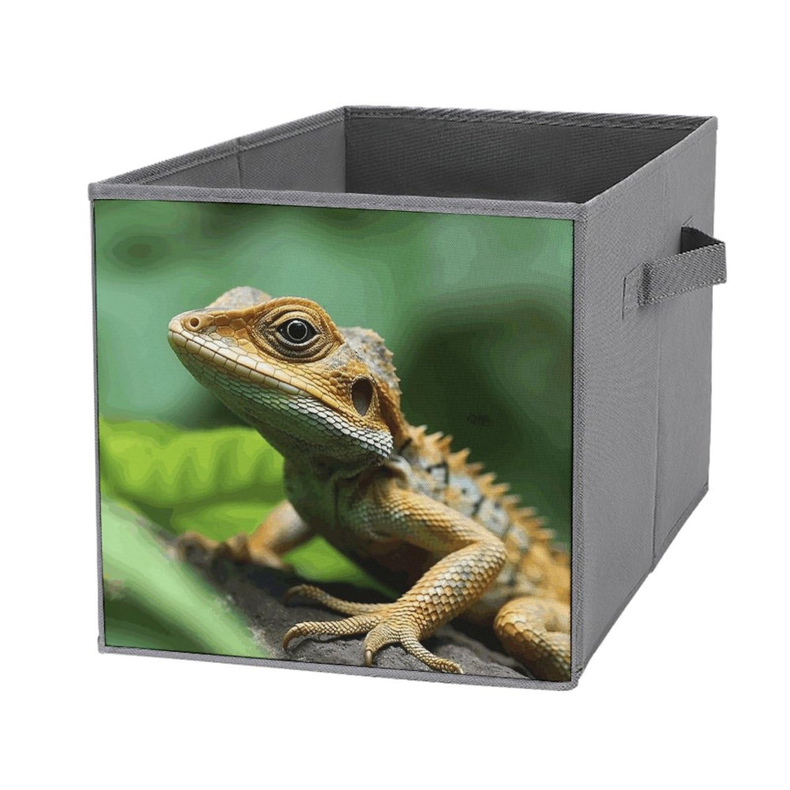 Boîtes de rangement de bureau motif lézard et grands bacs pour vêtements de maison