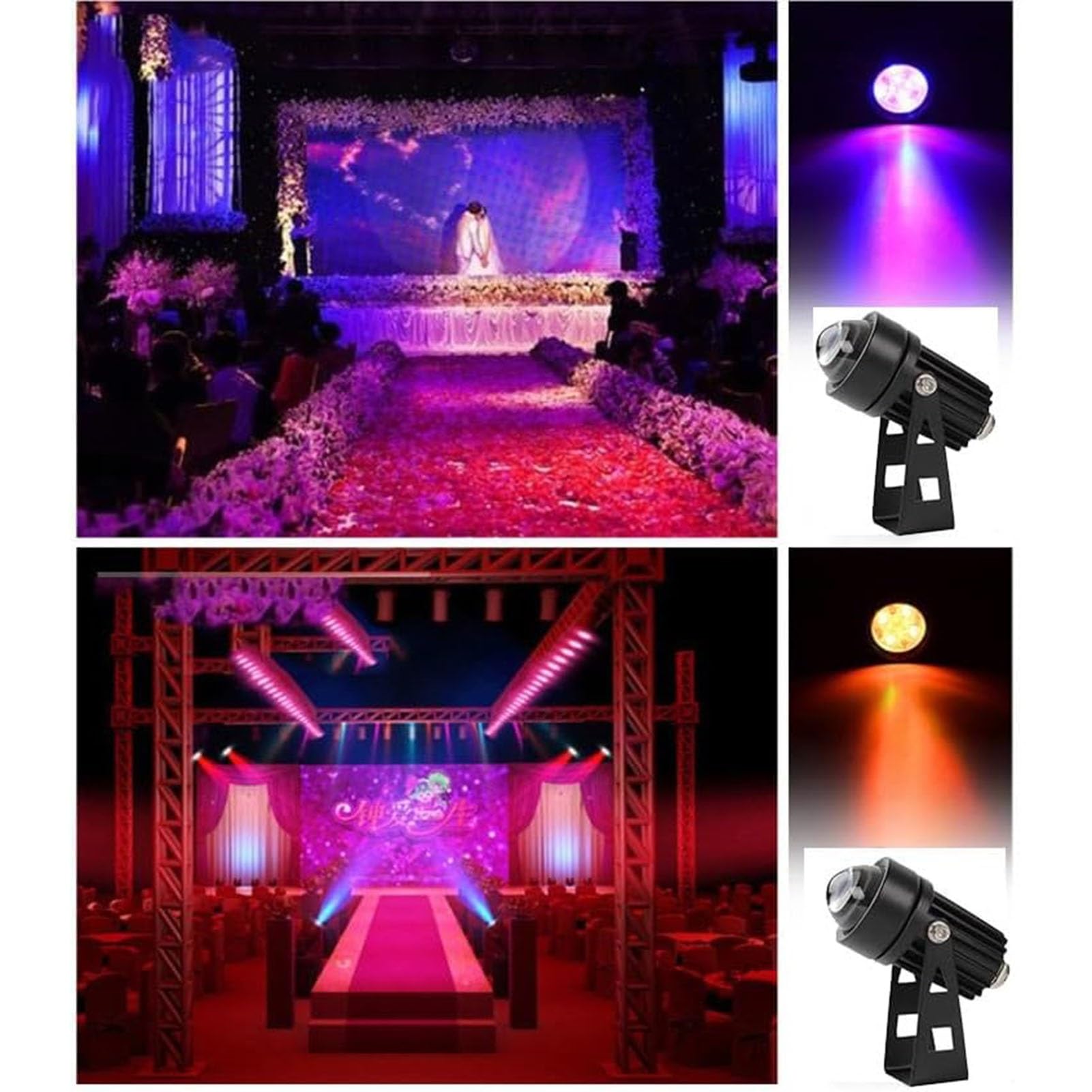 2 szt. Zewnętrzny reflektor LED do zabudowy, kinkiet 5 W, oświetlenie krajobrazu, wodoodporny reflektor z wąską wiązką, IP65, do ogrodu, na podwórko, trawnik (biały)