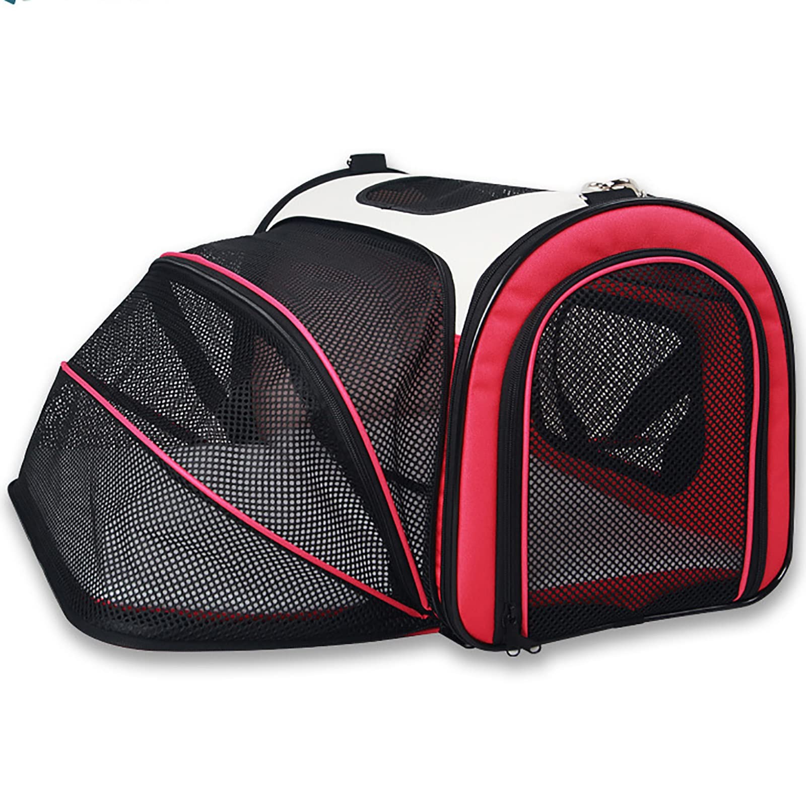 Transportín para Gatos, Bolsa para Gatos, Bolsa para Gatos Ampliable, Bolsa para Mascotas portátil saliente Plegable, Mochila para Gatos de Gran Capacidad (Color: Grande, Tamaño: Rojo)