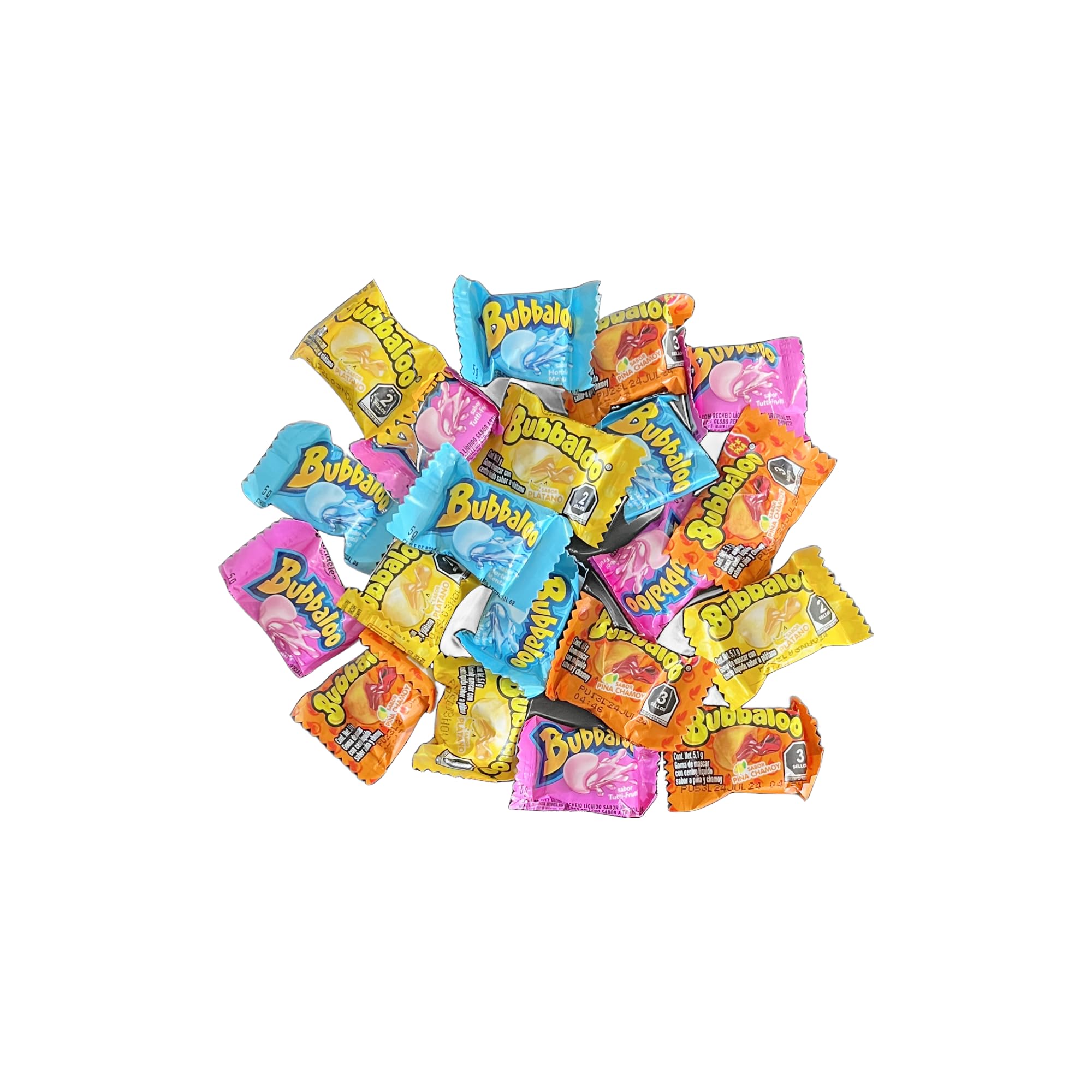 Bubbaloo Chewing Gum - 100g (approximately 20 Pieces) - Assorted Flavours (Bubbaloo Gum) - Imported from Brazil and Mexico by Lecsa Specialty Snacks
