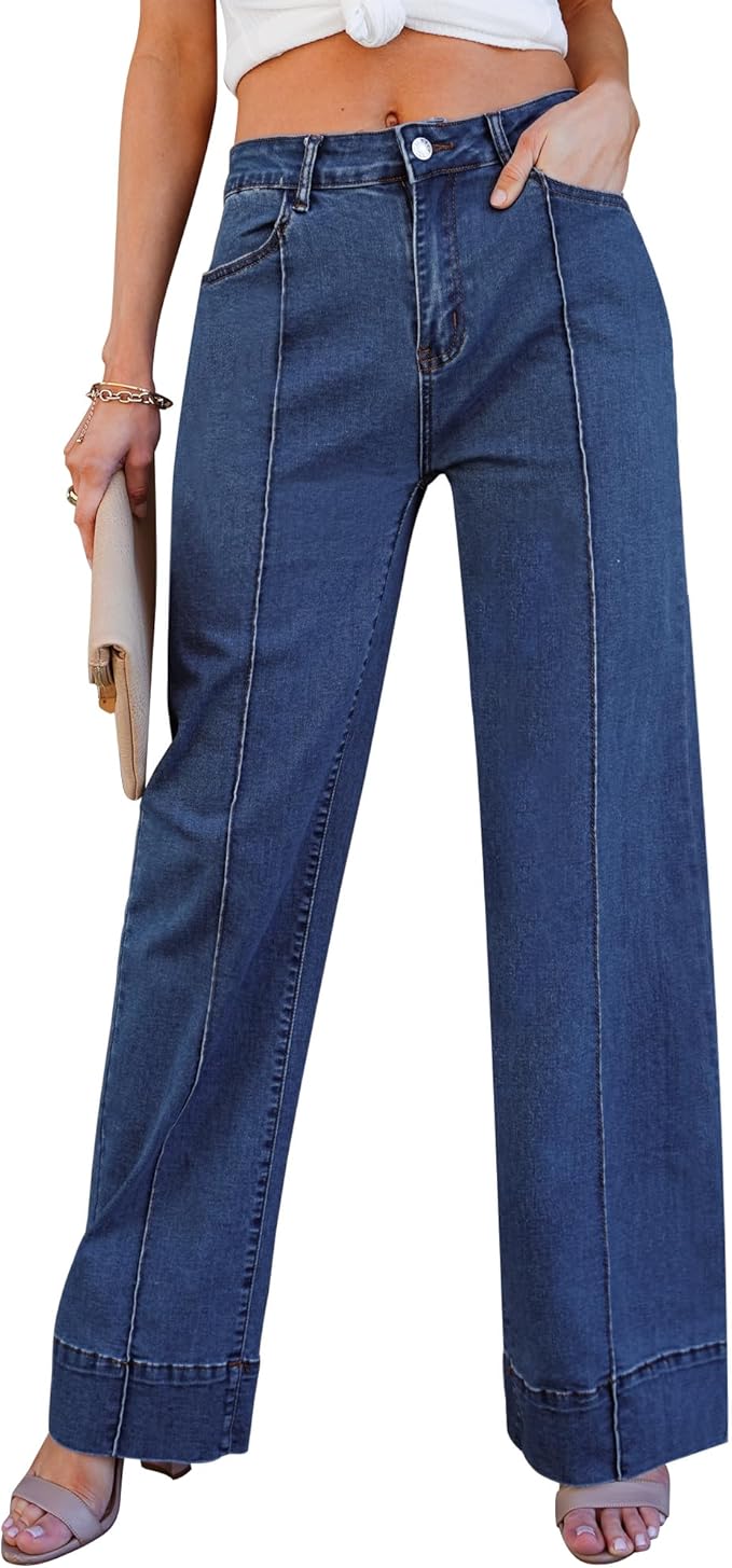 Wide Leg Jeans Ac Denim Wide Leg Jeans For Women Casual Loose High