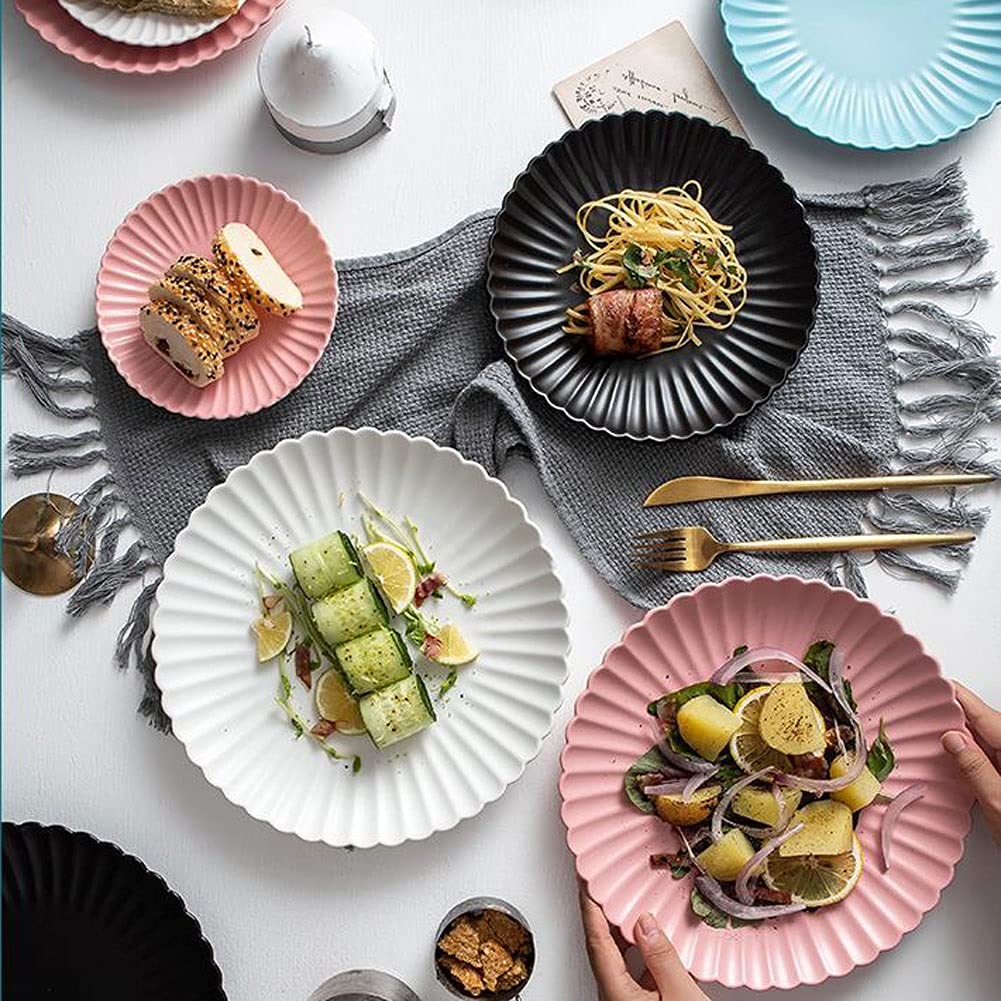 Naczynia na kolację Naczynia ceramiczne Zestaw 10 cali 4, sałatka stek ciasto deser i przystawka Dania obiadowe.Mikrowave piekarnik i zmywarka Sejf kuchnia Dinnerware Dania D