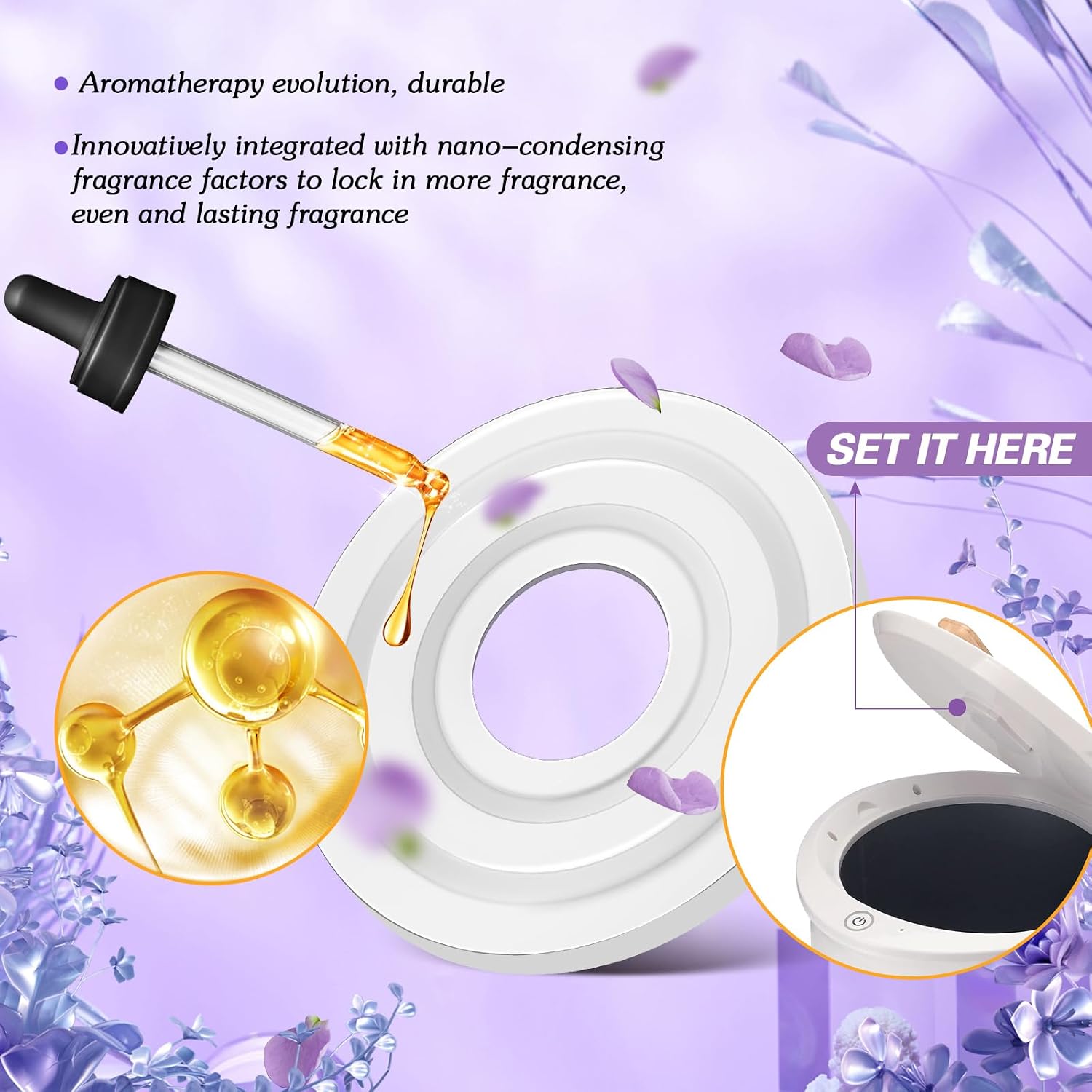 Lounsweer 30 Pcs Replacement Fragrance Disc Towel Warmer Bucket Fresh Fragrance Scented Pads (Lavender Flavor)