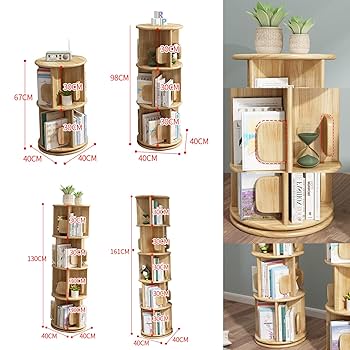 オフィス用ラック Amazon.co.jp: 360°回転本棚、狭いスペース用の本収納