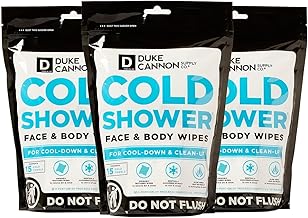 Duke Cannon Cold Shower Cooling Field Towels – Menthol Body Wipes for Men, No Rinse Face & Body Cleansing Wipes, 15 Individually Wrapped Towels (3 Pack)