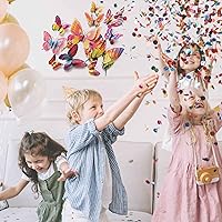 Vista 21 de Calcomanías 3D de mariposa, 24/48 unidades, para decoraciones de pared, fiestas, con imanes (morado, 24)