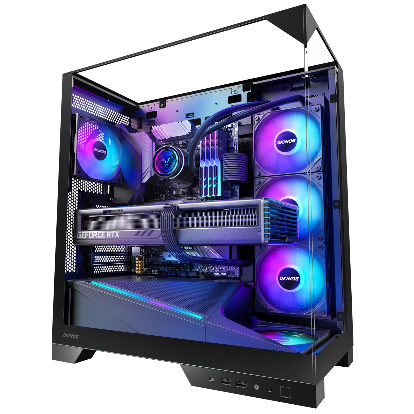 Amazon | Okinos Aqua 93 三面ピラーレスPCケース ブラック | Okinos