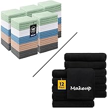 Washcloths Bulk - 100 Pack - Face Towels (12" x 12") 12 Pack Makeup Remover Cloths - Multicolor