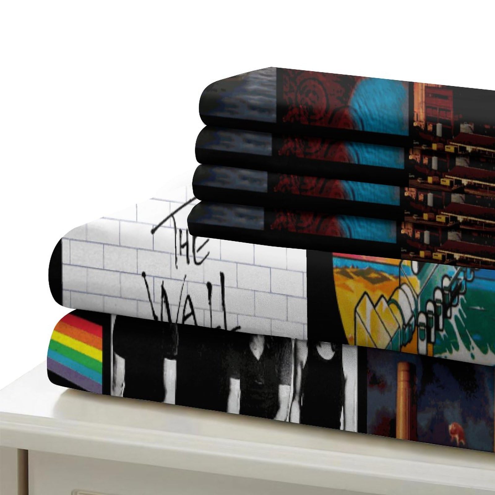 Parure De Lit 3 Pièces Pink Floyd - Housse De Couette 200x200 Cm + 2 Taies, Impression 3D Groupe Rock, Microfibre - 11