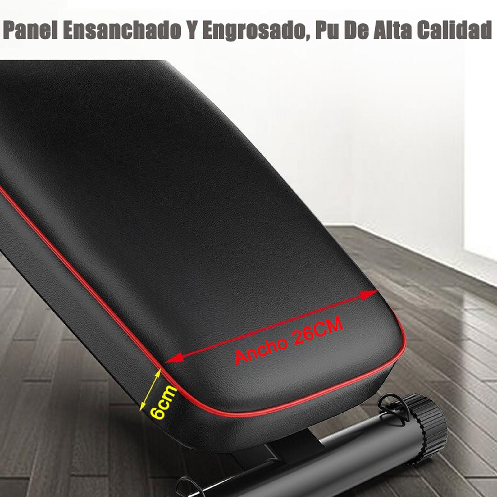 Banco De Pesas Ajustable, Banco Reclinable Gimnasio, Multifuncional Banco Musculación en Casa, Banco de Ejercicios, Banco Abdominales Plegable hasta 200KGBlack,48 * 162 * 111CM