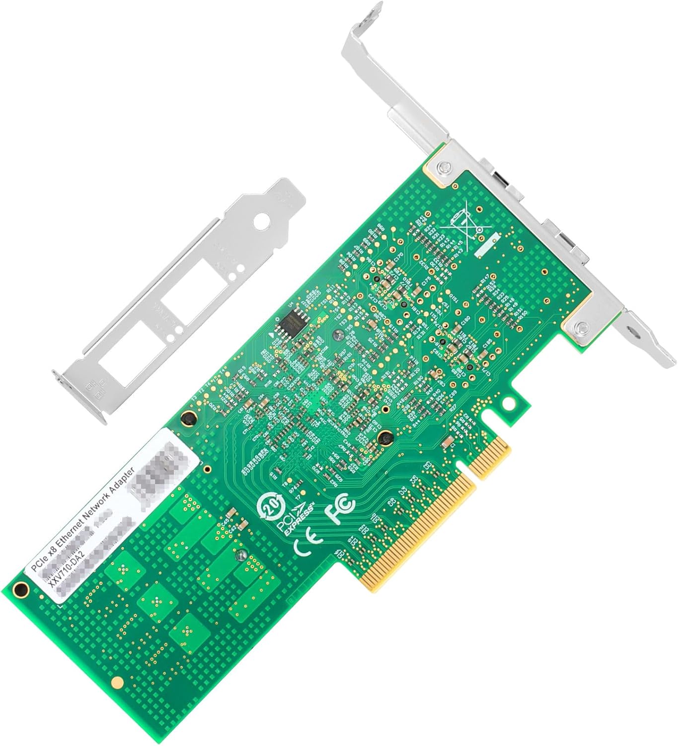 Vogzone 25Gb PCI-E NIC Network Card for Intel XXV710-DA2,1GbE/10GbE/25GbE Dual SFP28 Ports, with Intel XXV710BM2 Chip,25GbE PCI Express 3.0 X8 Ethernet Adapter Support Windows/Linux/VMware