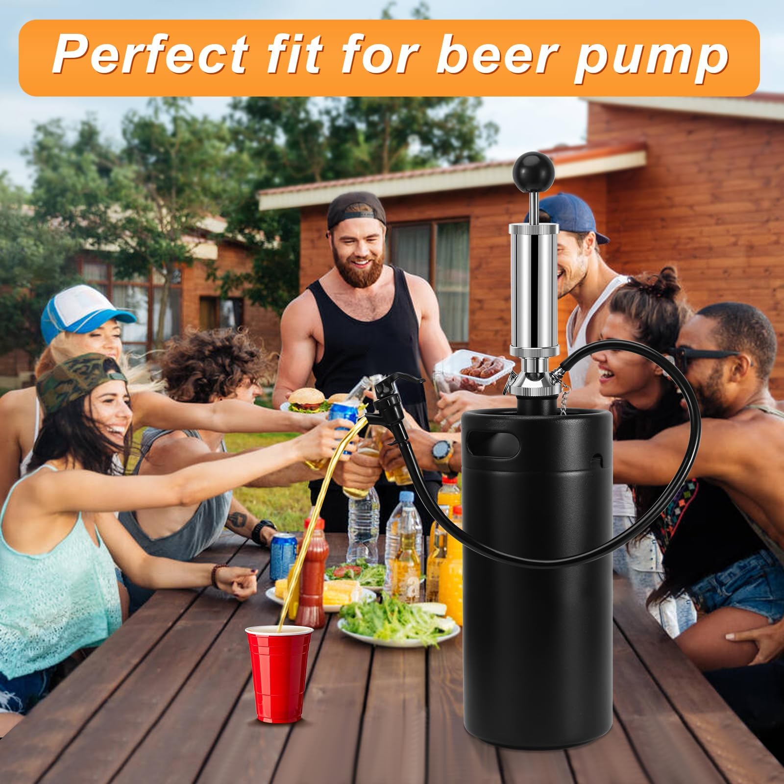 MRbrew 2 Pcs Beer Tap Tubing, 3+3 FT Beer Hose Replacement Kit for Keg Pump Keg Tap, 3/16